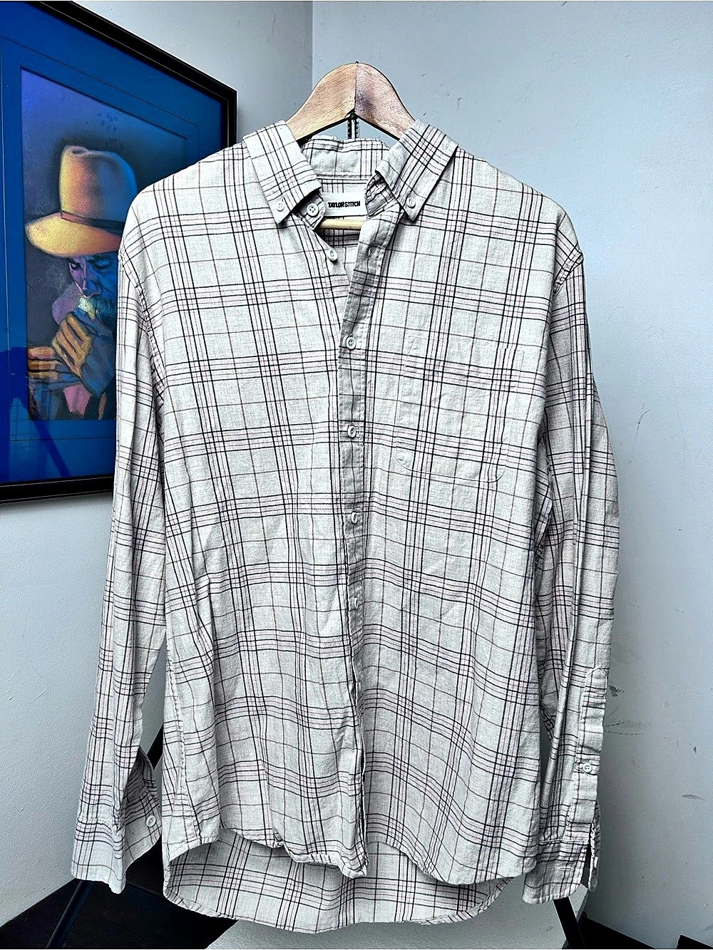 Taylor Stitch Men’s plaid button down Cotton Shirt Size 42 excellent condition